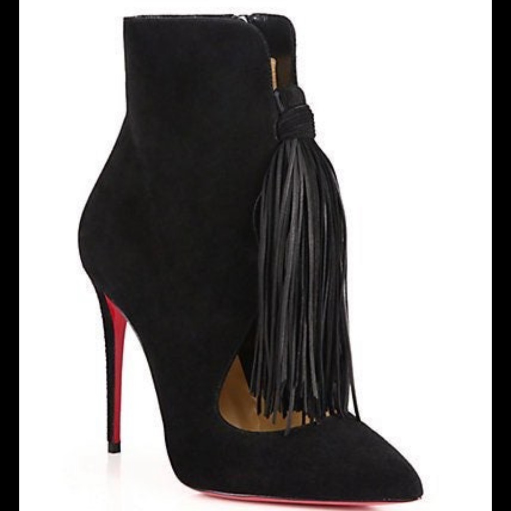 Christian Louboutin Otto Suede tassel 100mm ankle booties